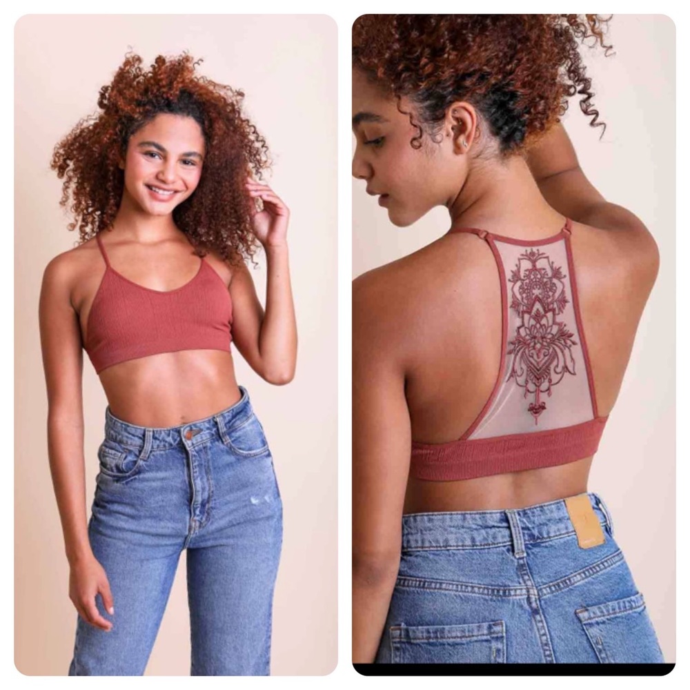 3 PK Tattoo Mesh Racerback Bralette